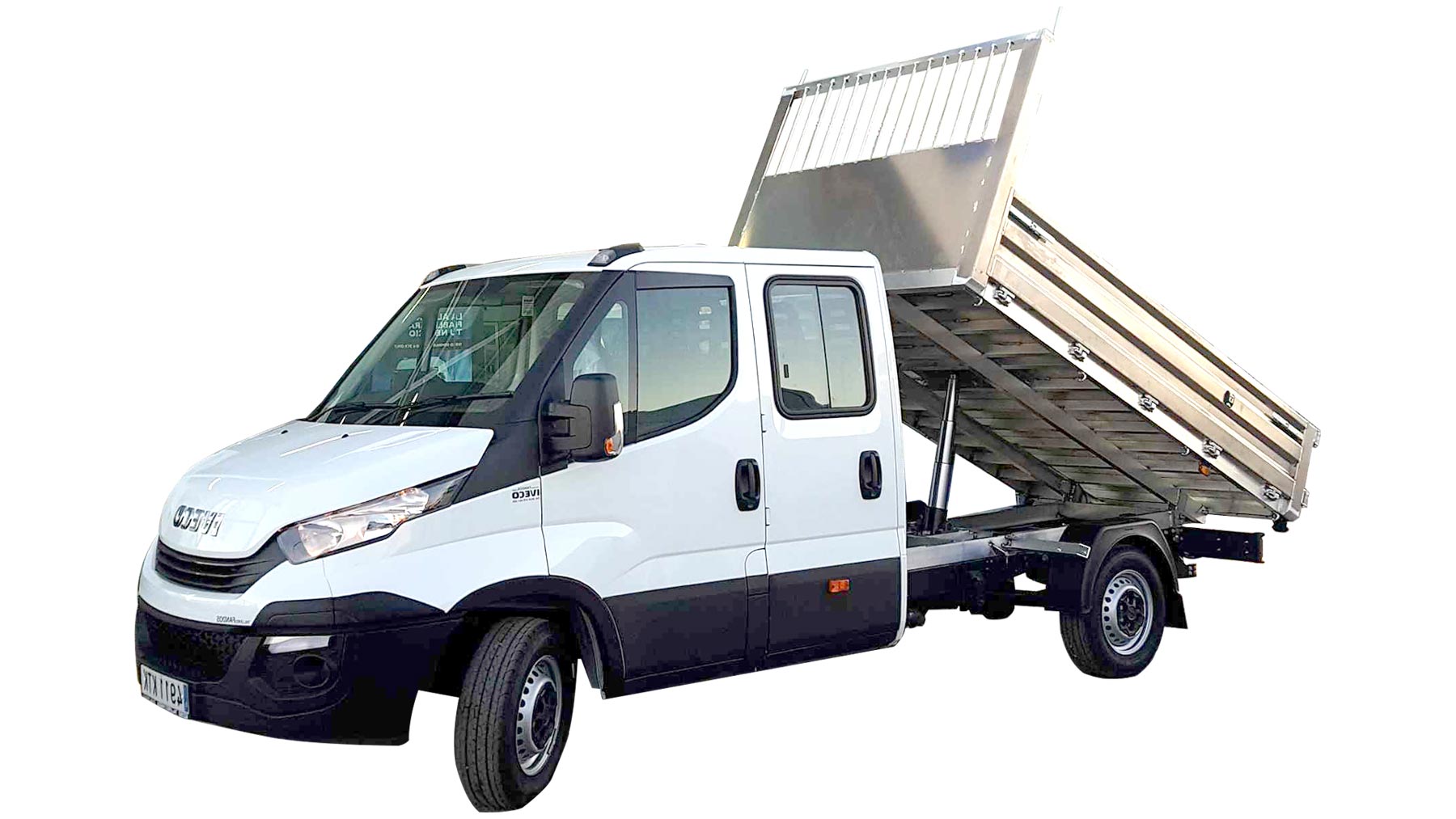 Furgonetas doble cabina basculantes de alquiler en Valencia y Teruel - Frente Izquierda Extendida