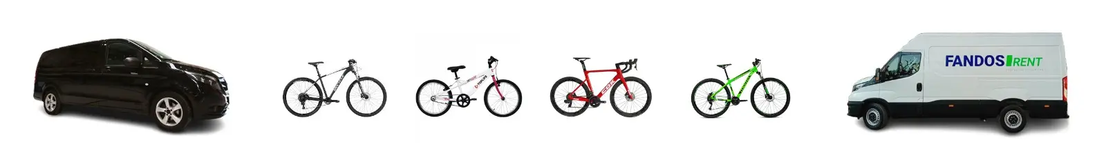 Alquiler furgonetas transporte bicicletas FANDOS Rent