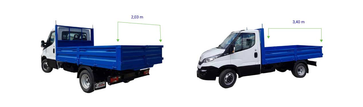 Medidas furgoneta caja basculante
