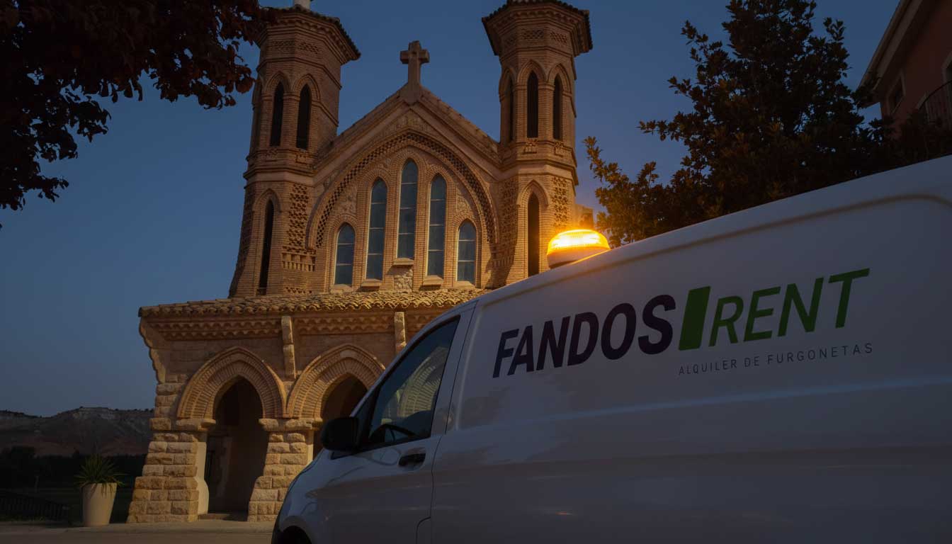 Baliza V16 en furgoneta de alquiler